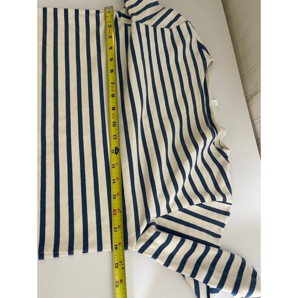 Orcival Authentic White Blue Striped Long Sleeve Knit Blouse Women's Size M - Picture 9 of 10